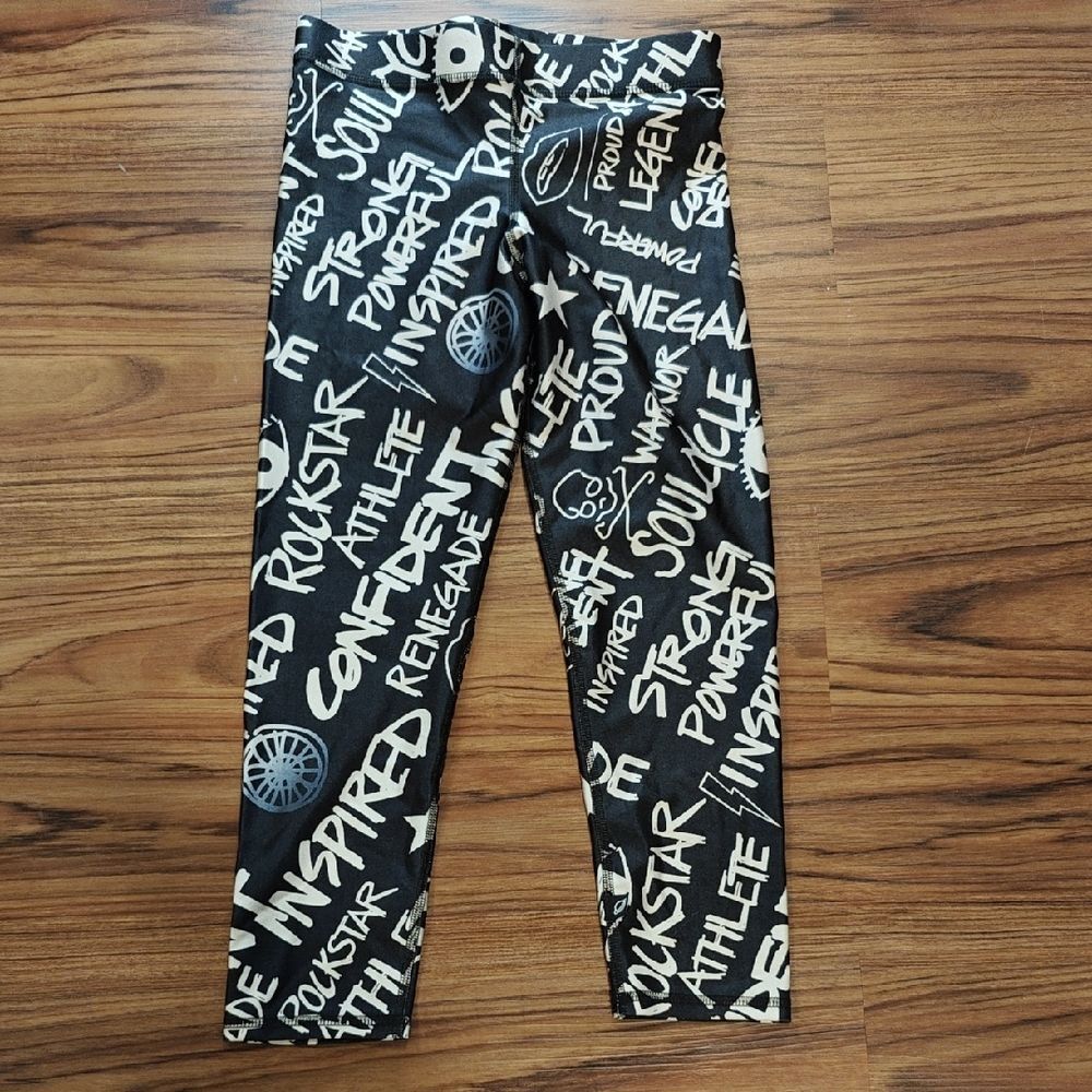 Terez Black and White Graphic Leggings